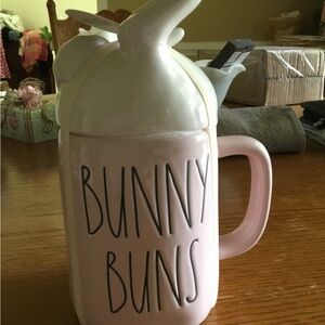 New Rae Dunn Bunny Buns Ceramic Mug with Topper